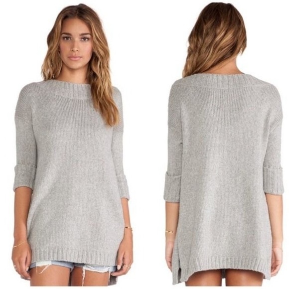 Free People Tricot Pullover Cashmere Blend Sweater Off Shoulder - Picture 5 of 11